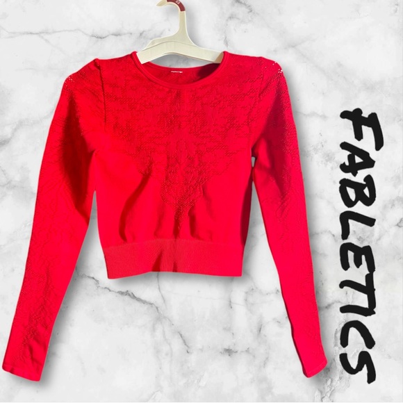 Fabletics Women's Flora Seamless Red Long-Sleeve Top - Picture 2 of 10